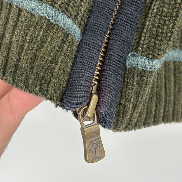 Tommy Bahama Men’s Black Cotton Green Full Zip Sweater Jacket Black Size Xl - Picture 7 of 16
